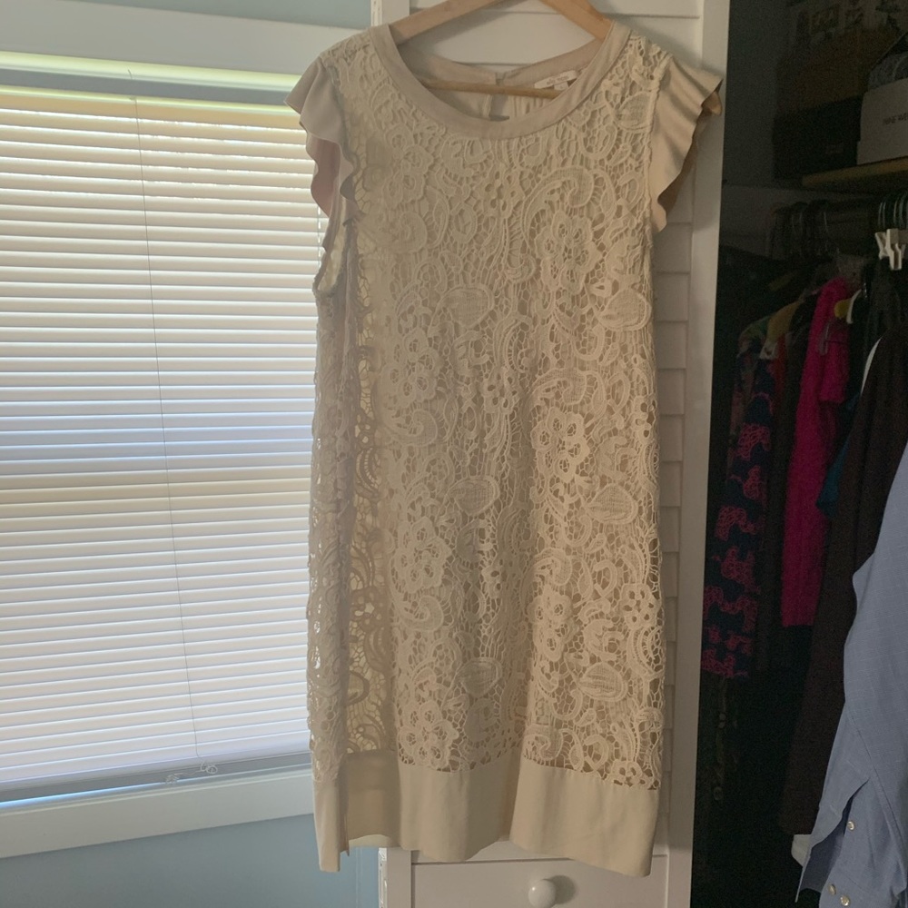 Ella Moss Beige lace sleeveless dress US Large